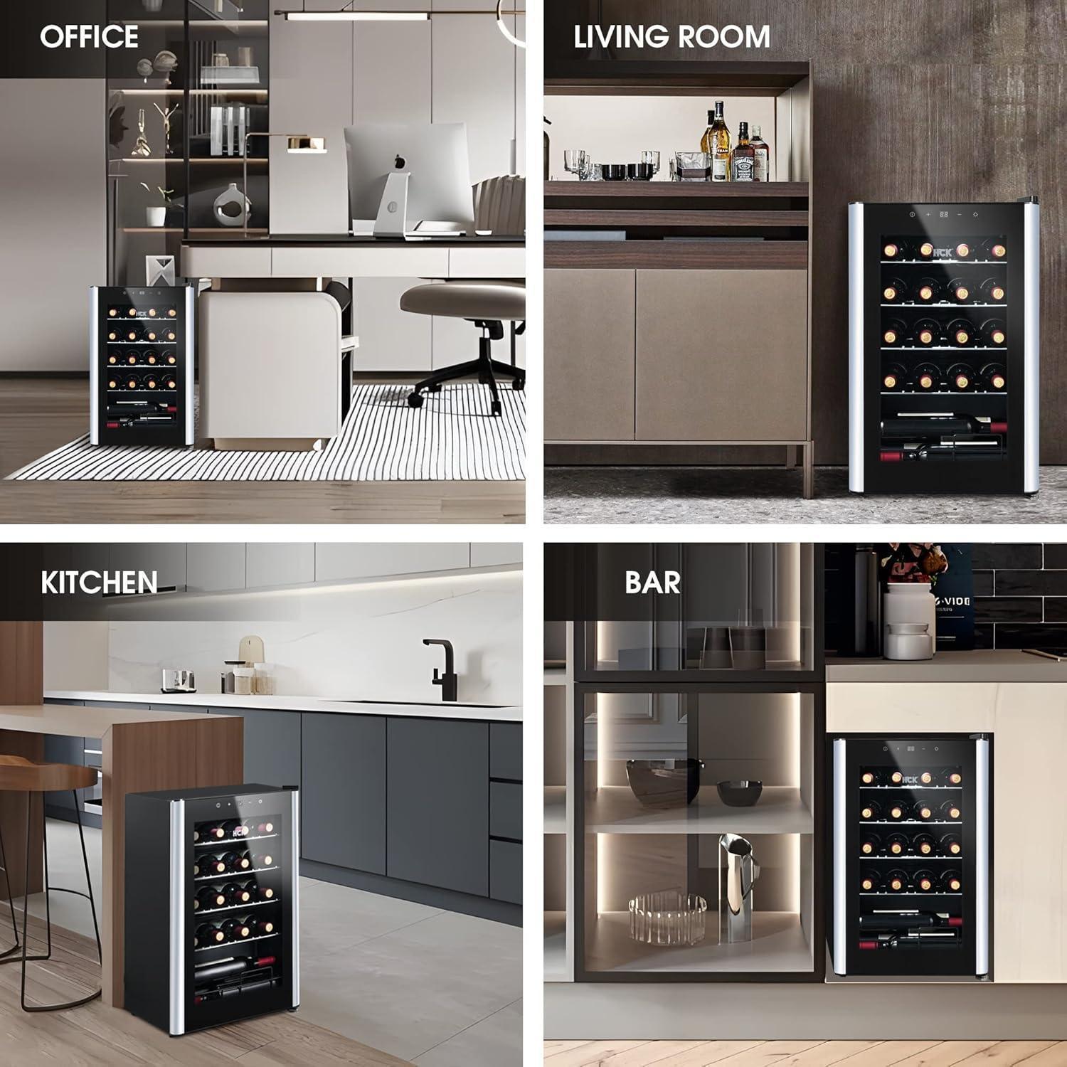 HCK 24 Bottles Wine Cooler can place in anywhere.