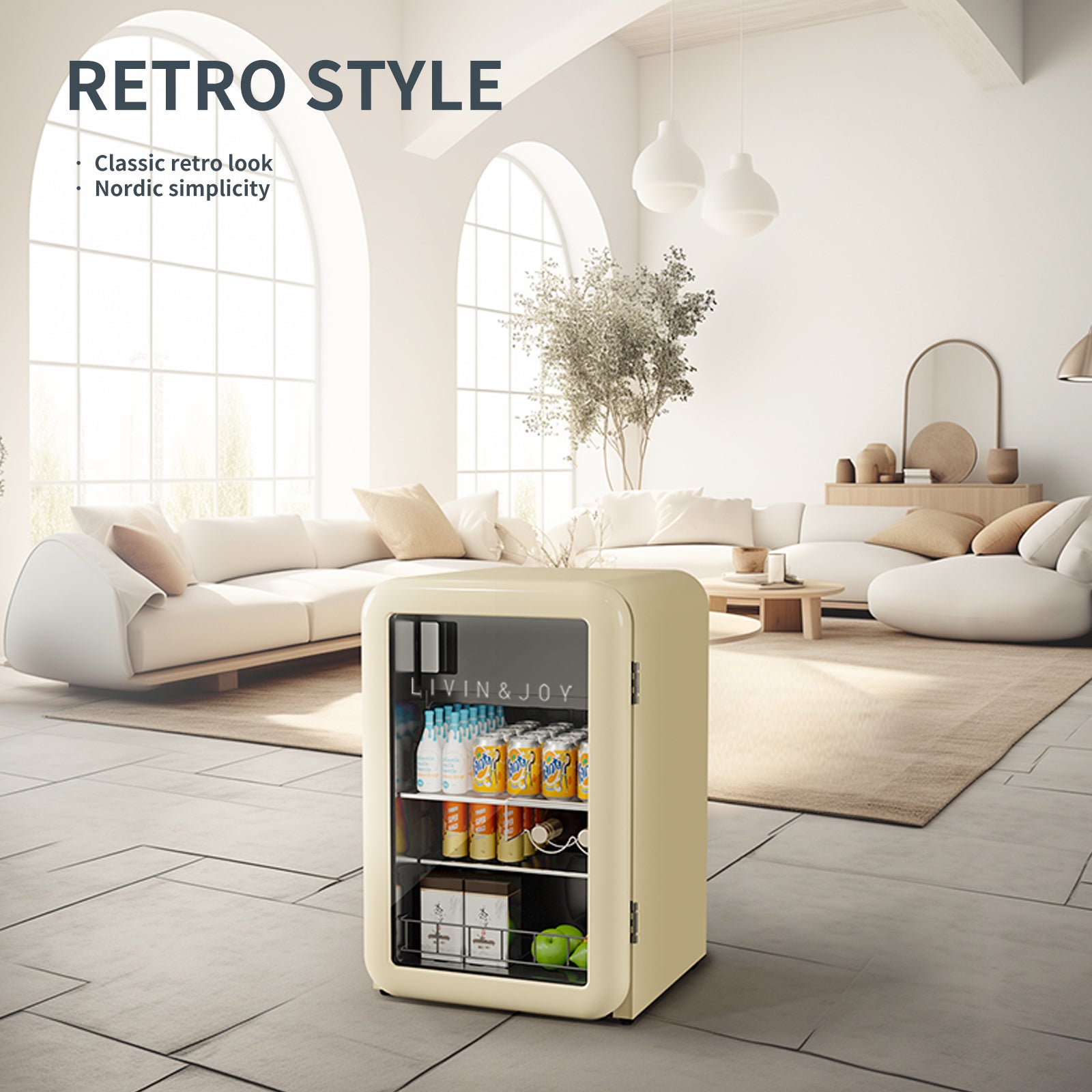 LIVIN&JOY Beverage Refrigerator,Suitable for Home Office College SC-130RD-S