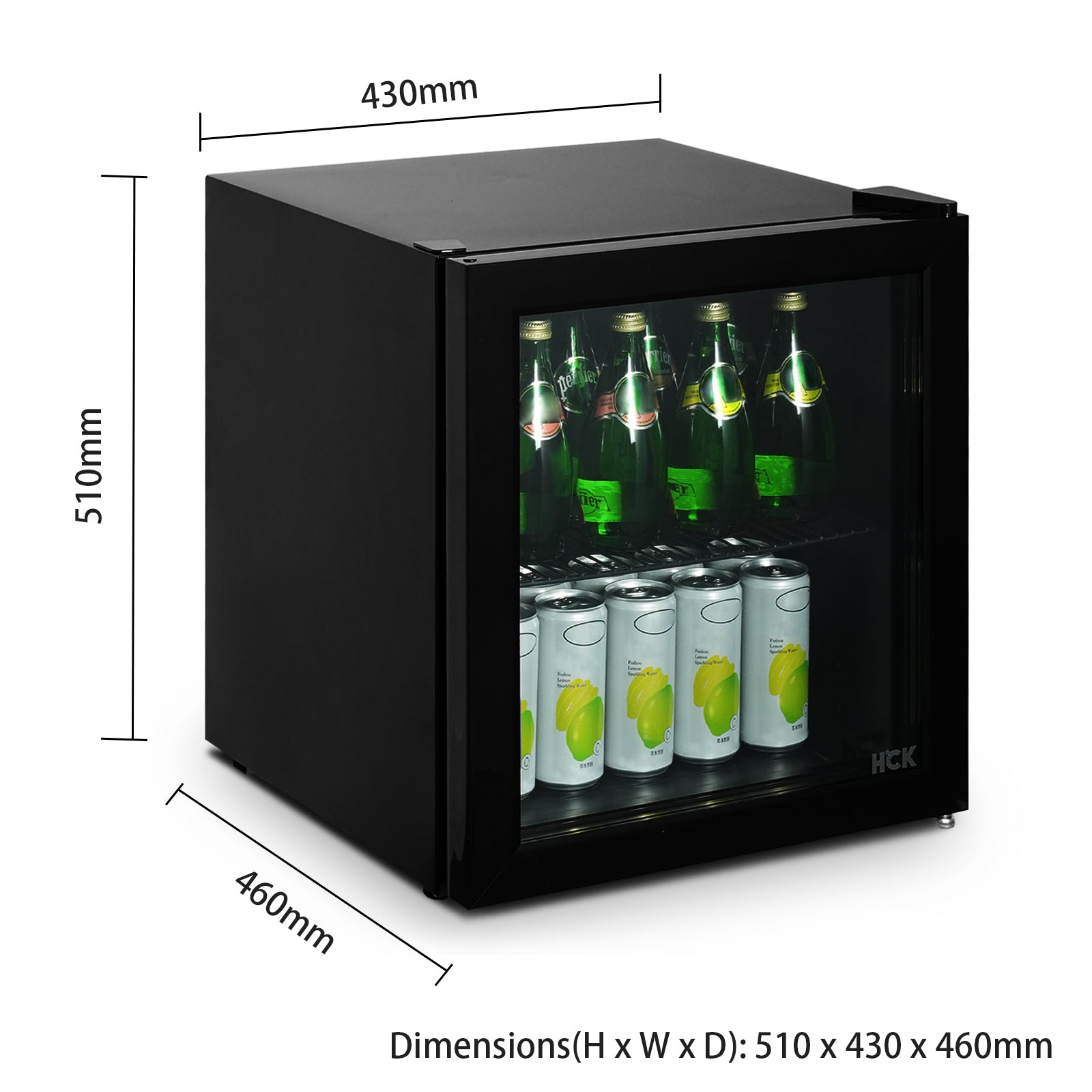 1.7 Cu Ft Beverage Refrigerator, Glass Door, Bar Fridge 