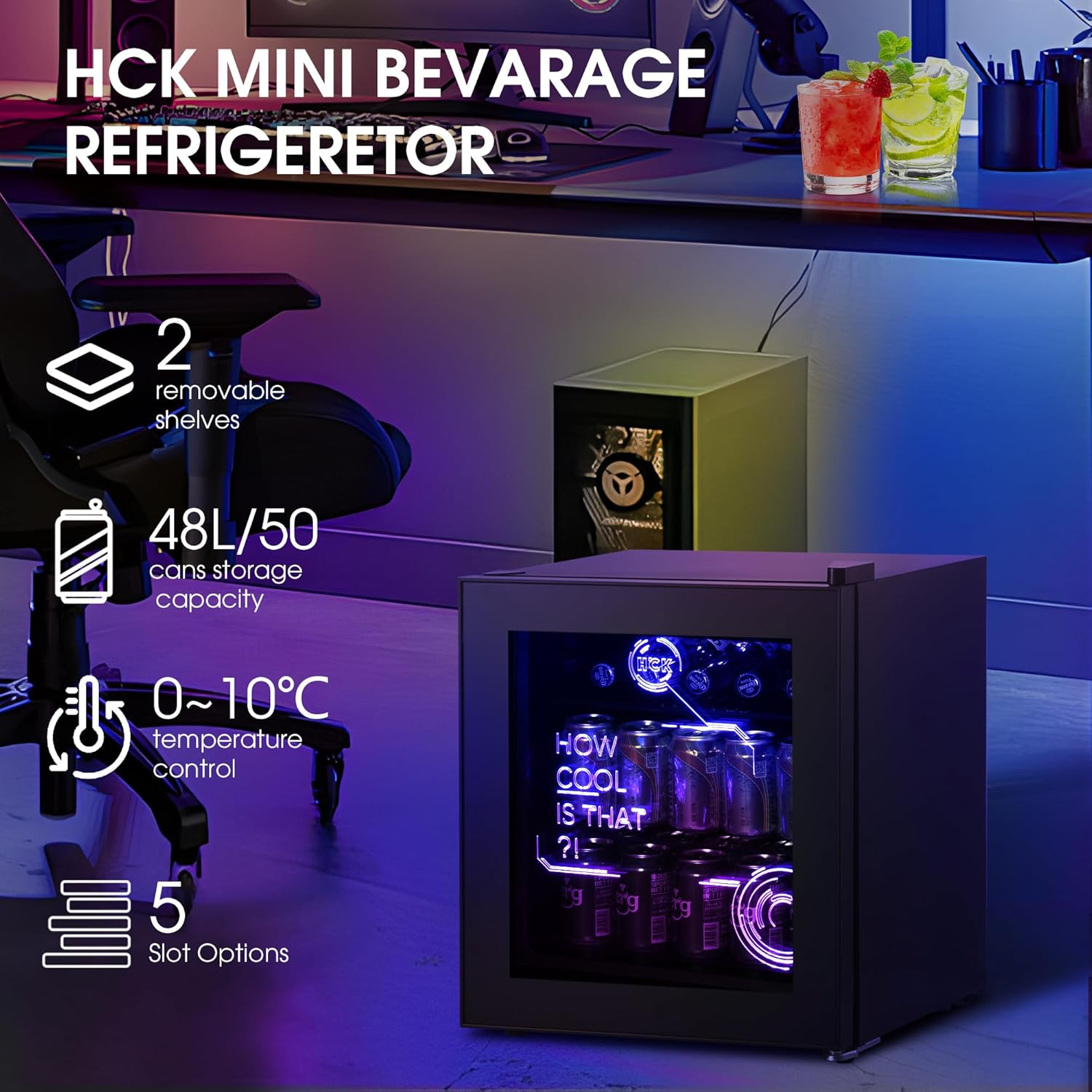 HCK 48L Mini-Kühlschrank Bar-Kühlschrank