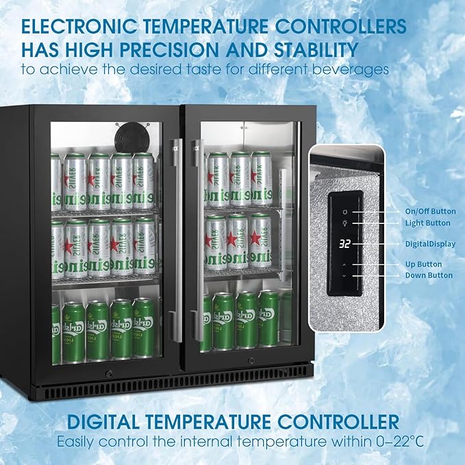 HCK 2.47 Cu Ft Wine Refrigerator Beverage Cooler with Glass Door 