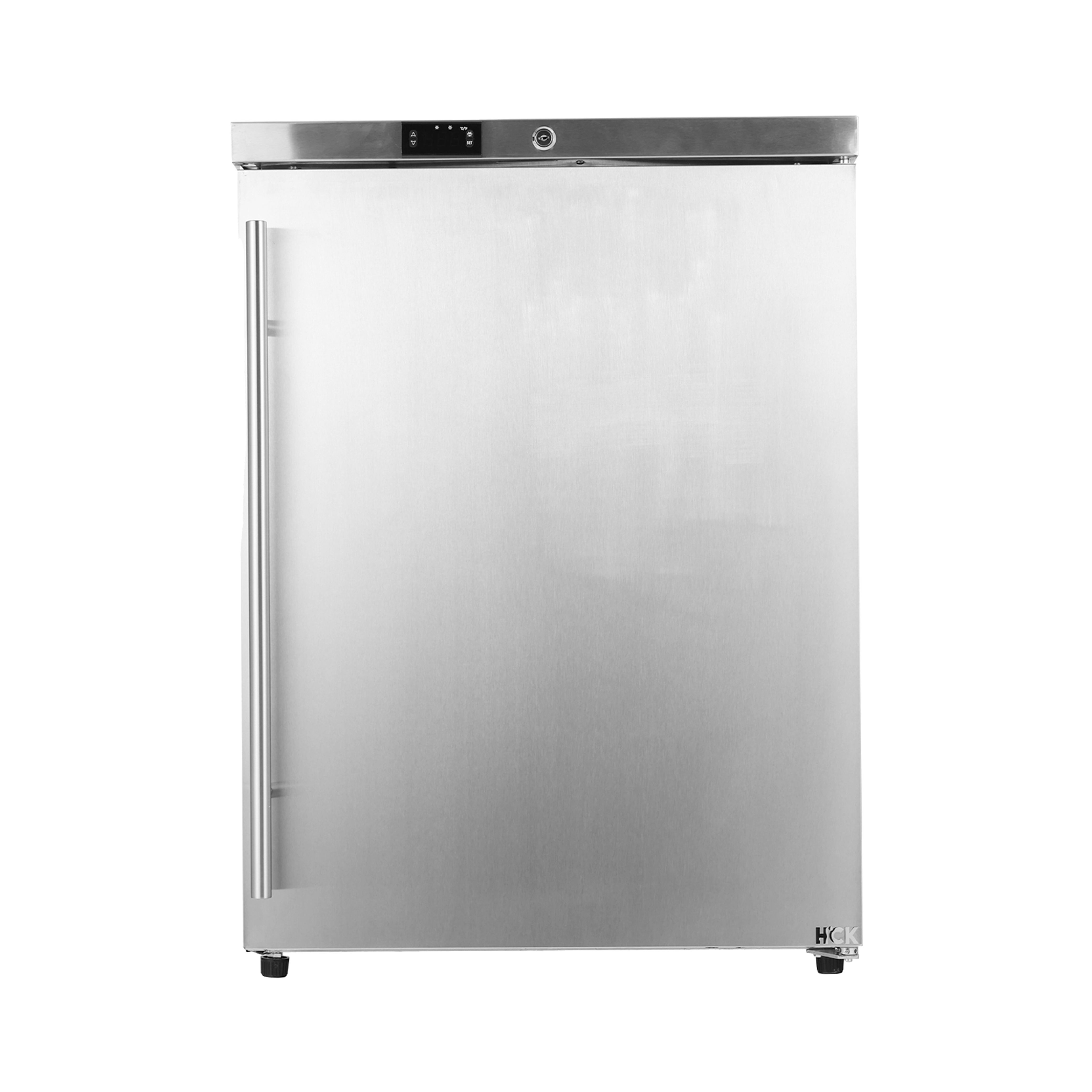 Front view of a 5.4 Cu Ft Stainless Steel Undercounter Outdoor Refrigerator