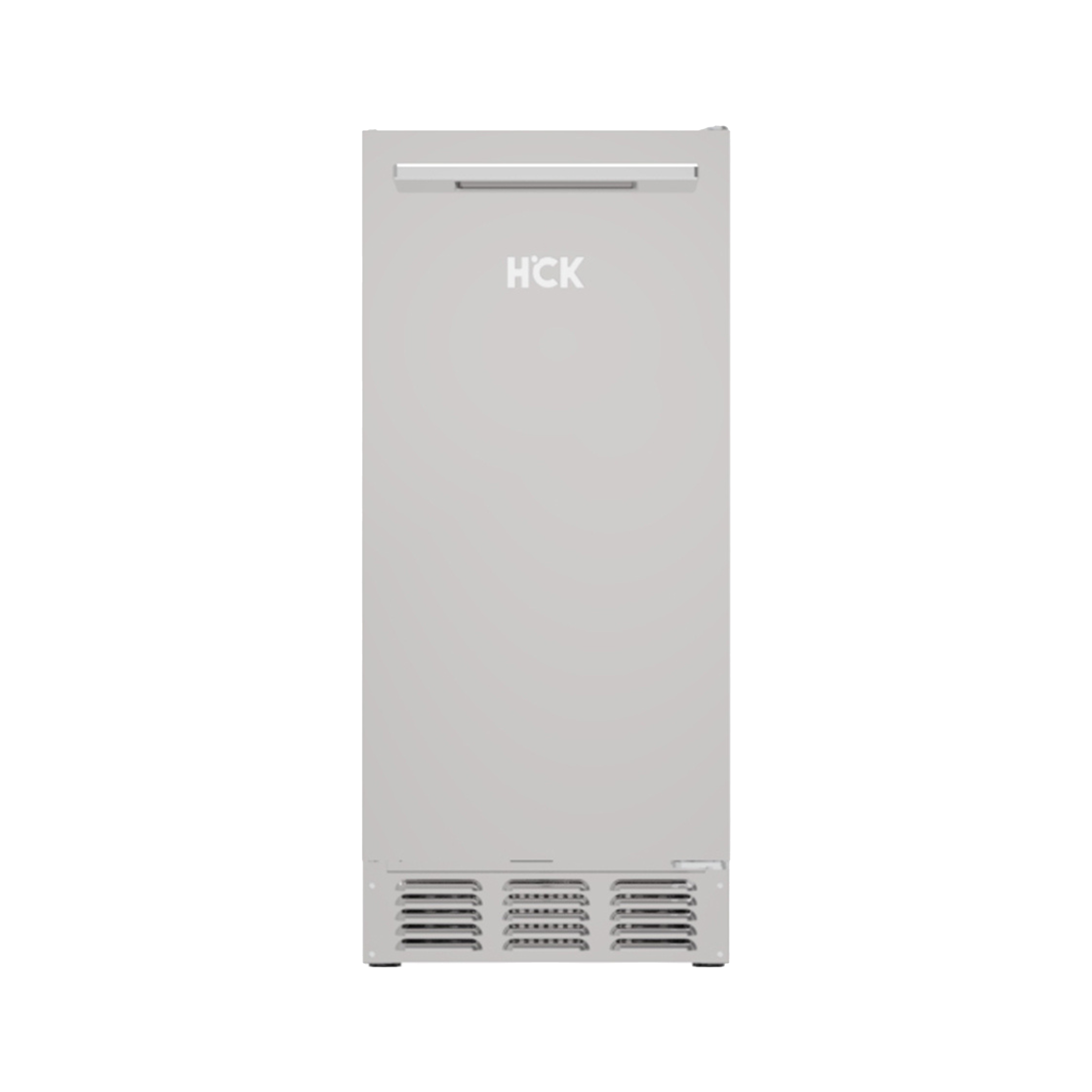 Front view of a 60 lbs Stainless Steel Outdoor Refrigerator Ice Maker