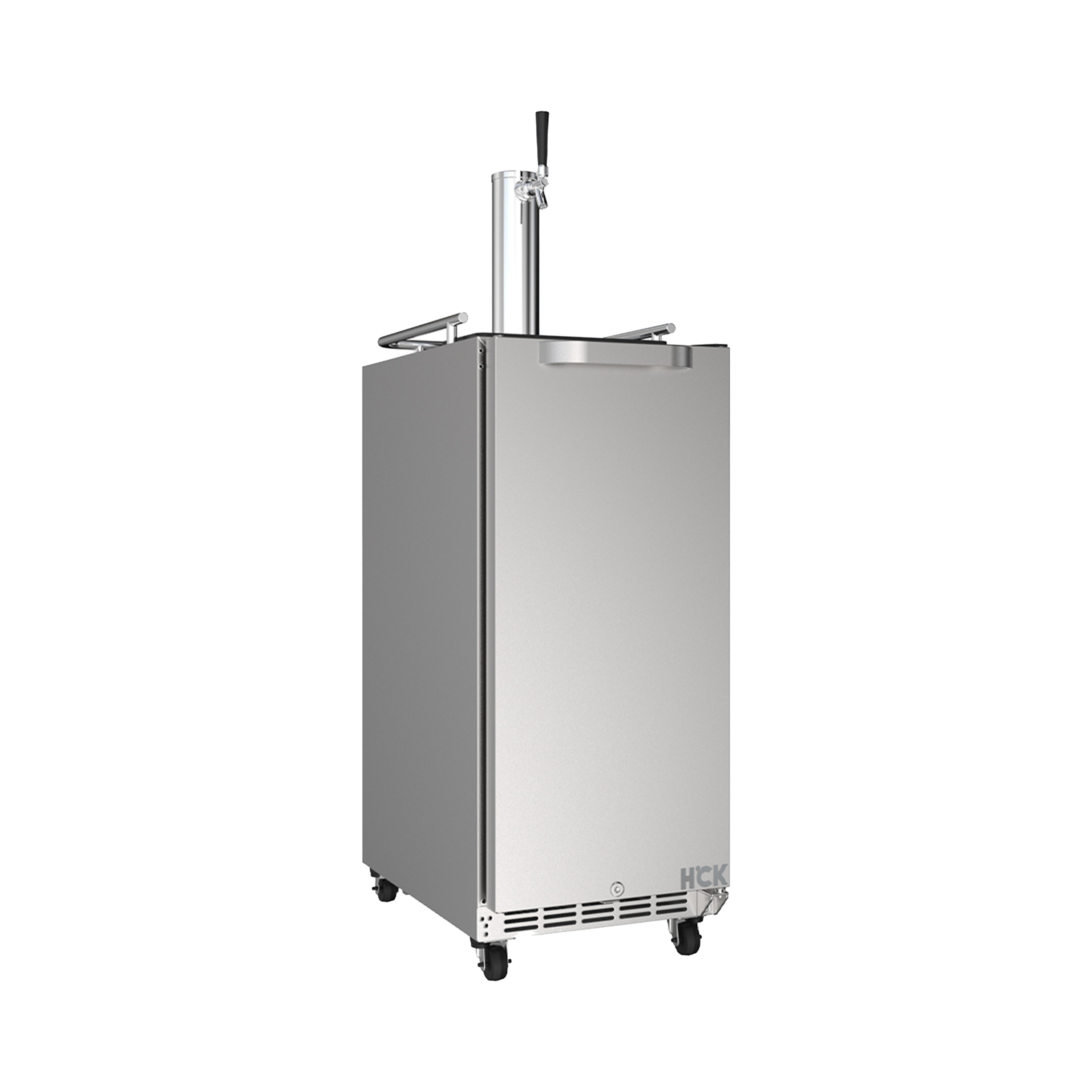 Side view of a 3.2 Cu Ft Outdoor Refrigerator Kegerator 96 cans