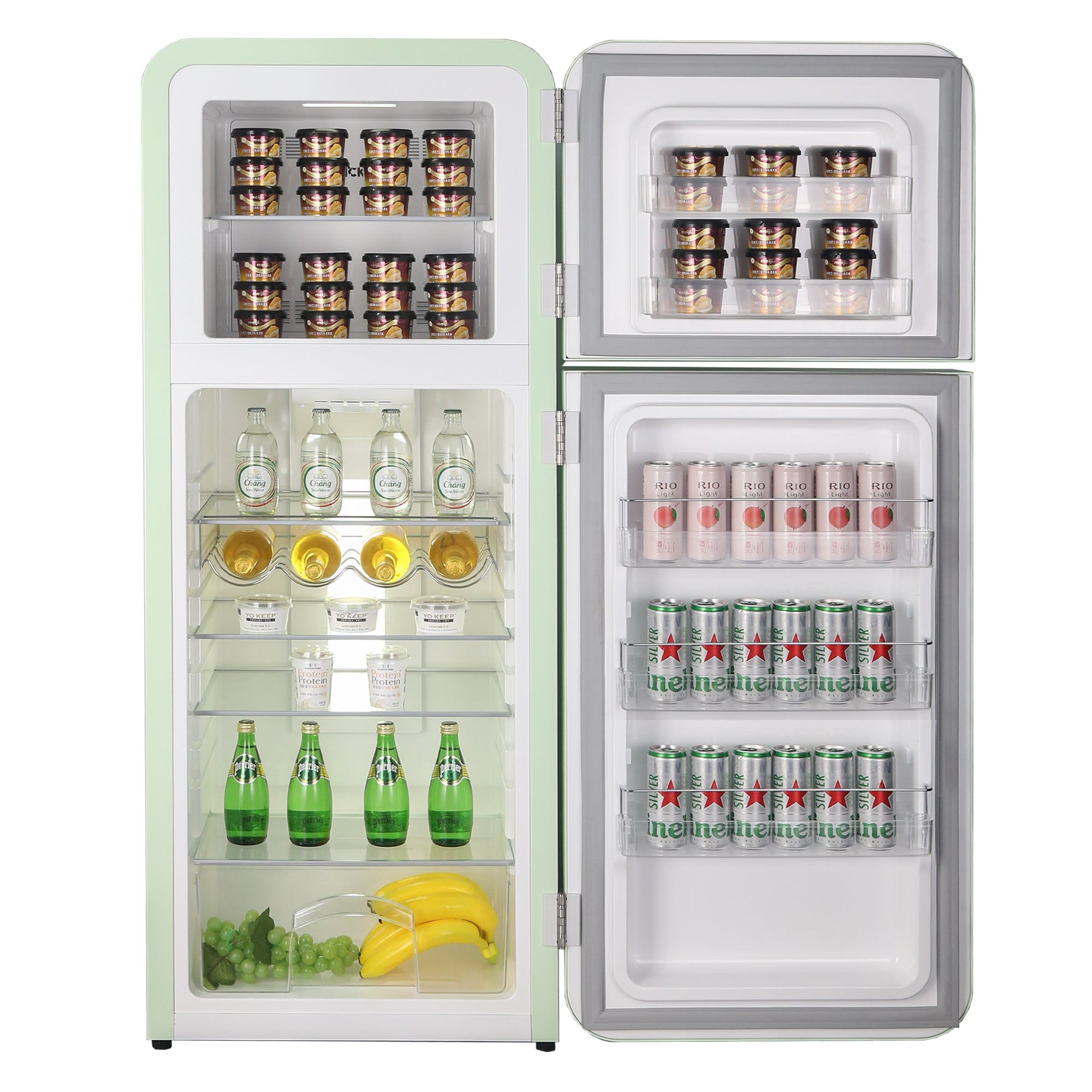 HCK Retro Refrigerator 253L,Suitable for Home Office College BCD-253RS