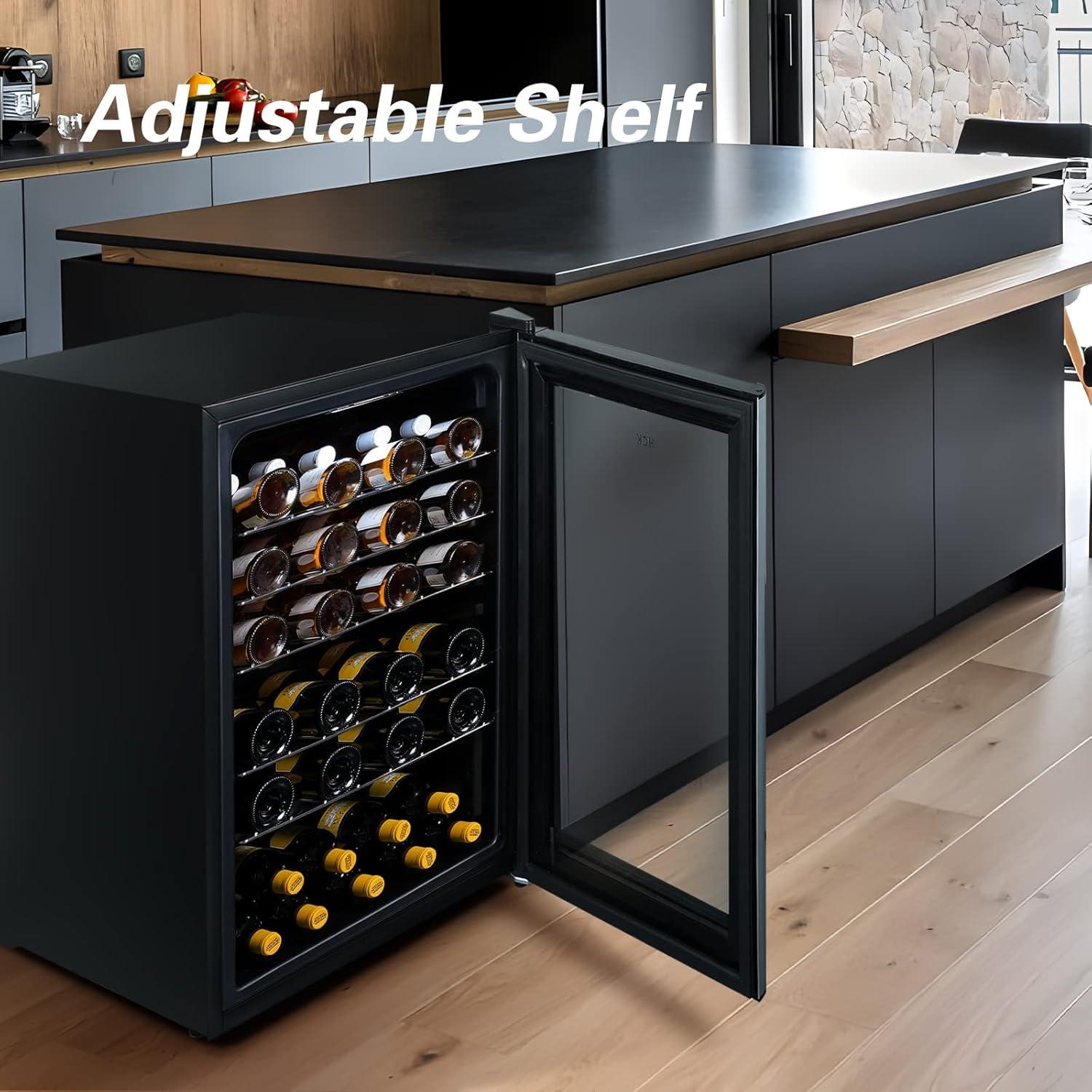 HCK 48 Bottles Wine Cooler is used the adjustable shelf to design, which can make you use it more easily