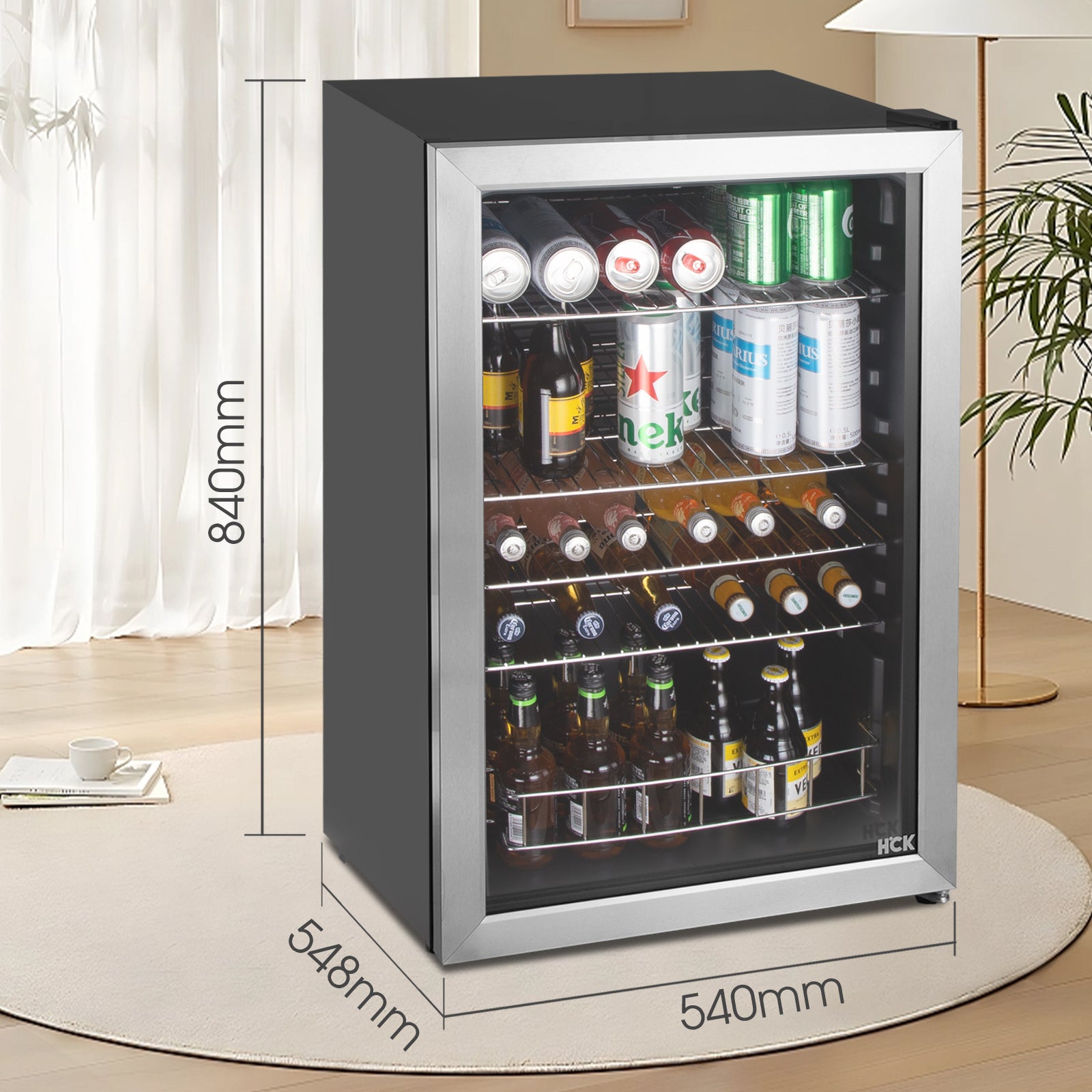 4.03 Cu.Ft Beer Fridge with Dual-Glazed Glass Door