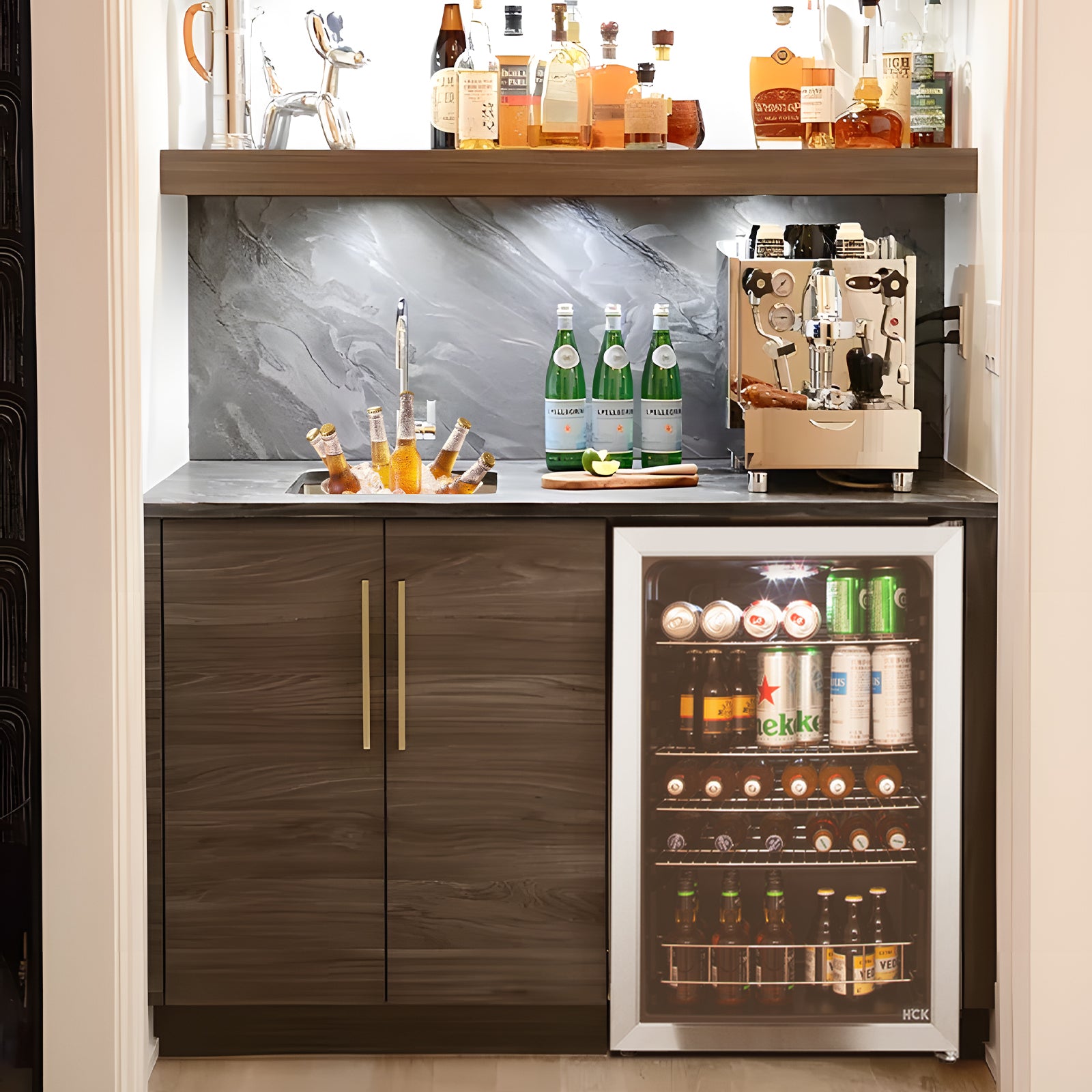 4.03 Cu.Ft Beer Fridge with Dual-Glazed Glass Door