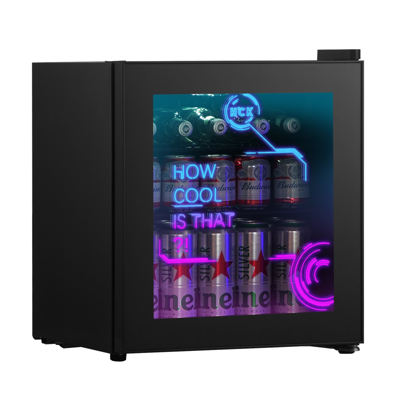 1.7 Cu Ft Mini Fridge with Glass Door 