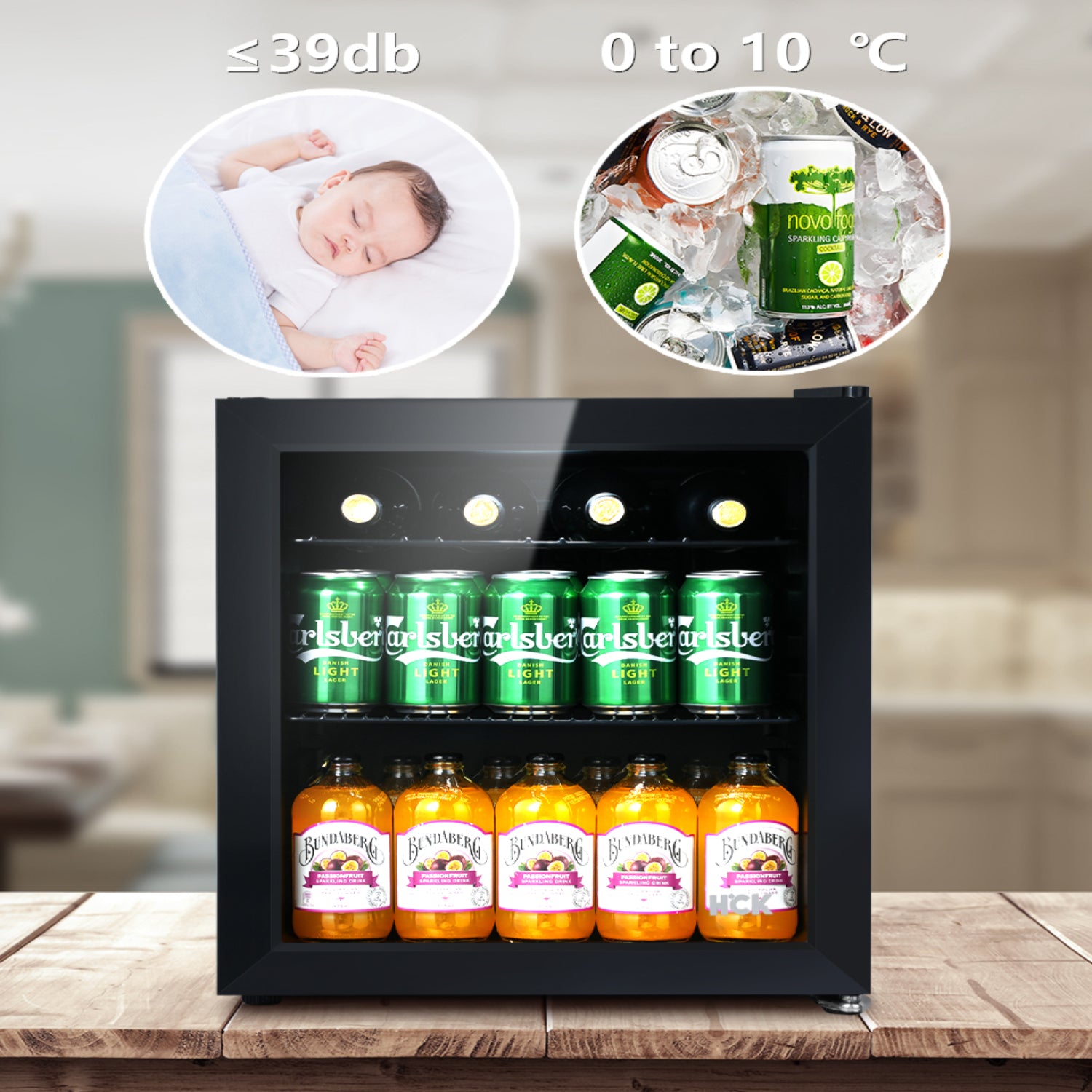 HCK 48L Mini-Getränkekühlschrank Bar-Kühlschrank (Vorbestellung möglich – Lieferung in etwa einem Monat)