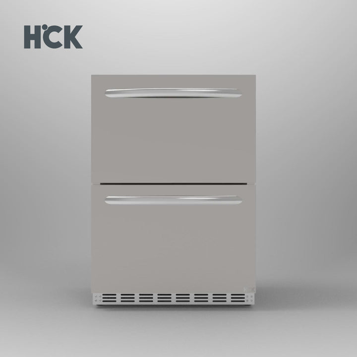 HCK 24 Built-in Beverage Refrigerator,Stainless Steel Indoor and Outdoor Under counter Drawer Fridge-OutdoorIndoor Refrigerator-HCK-Beverage refrigerator