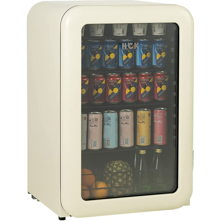 HCK Freestanding Refrigerator,115L Under Counter Fridge Classes F Light Yellow - SC-130RB-S-us 